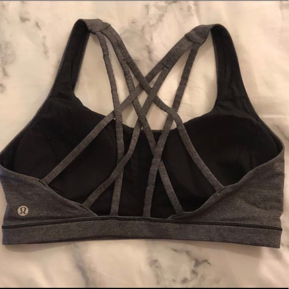 sz10 lululemon heathered blk free to be serene bra